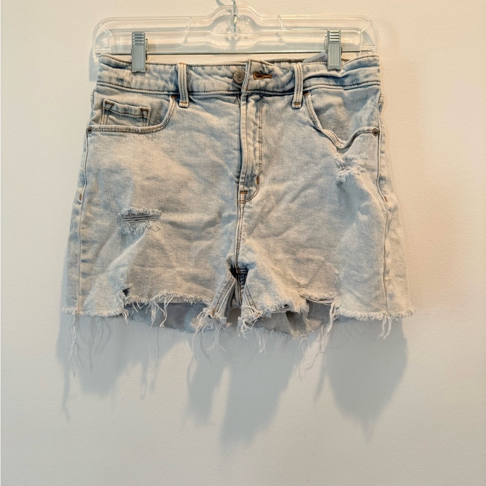 American Eagle Outfitters Light Blue Distressed Jean Shorts